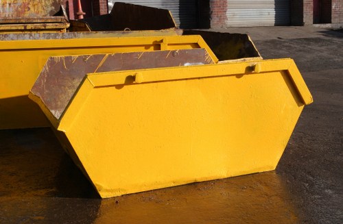 Image showing skip hire vehicle at kerbside